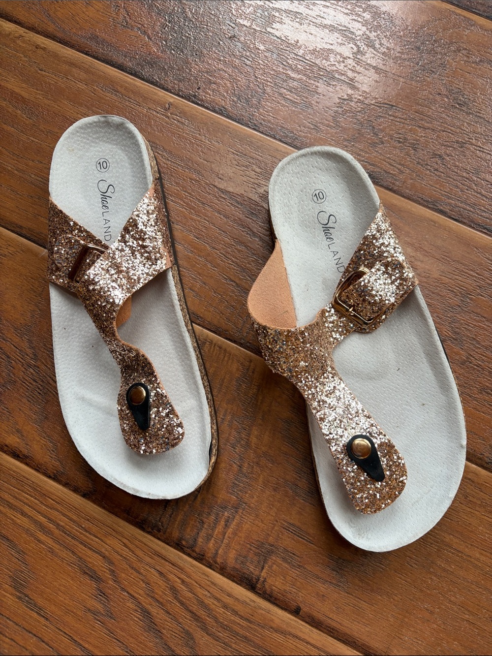 Women's Glitter Toe-Post Sandals - Rose Gold